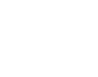 Logo of Lazer Companies with a silhouette of an excavator above the text.